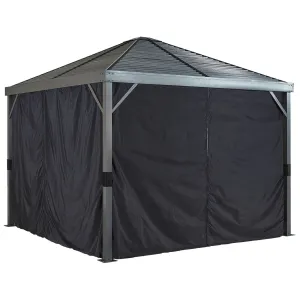 Sojag | Curtains for Sanibel 10' x 10' Black Polyester - Gazebo Not Included