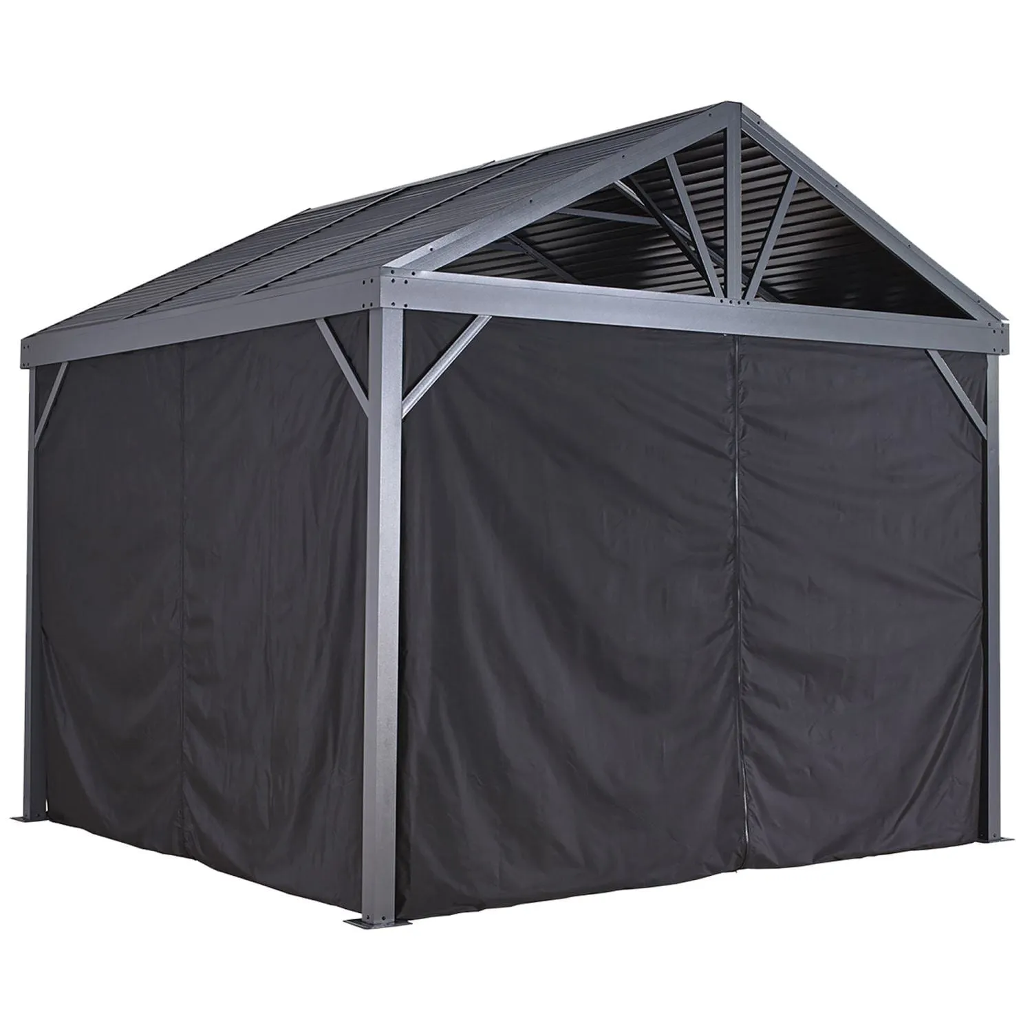 Sojag | Curtains for Sanibel 10' x 10' Black Polyester - Gazebo Not Included