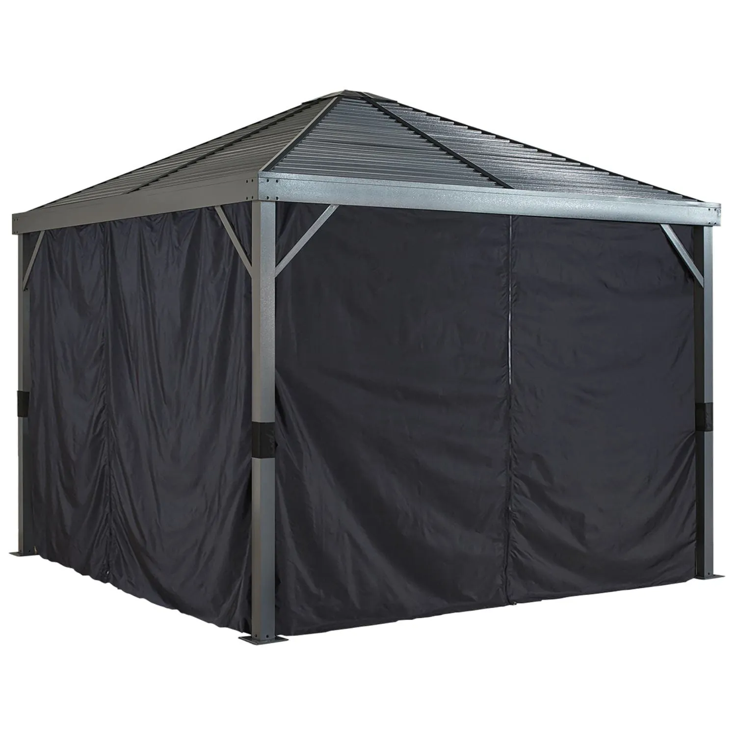Sojag | Curtains for Sanibel 10' x 10' Black Polyester - Gazebo Not Included