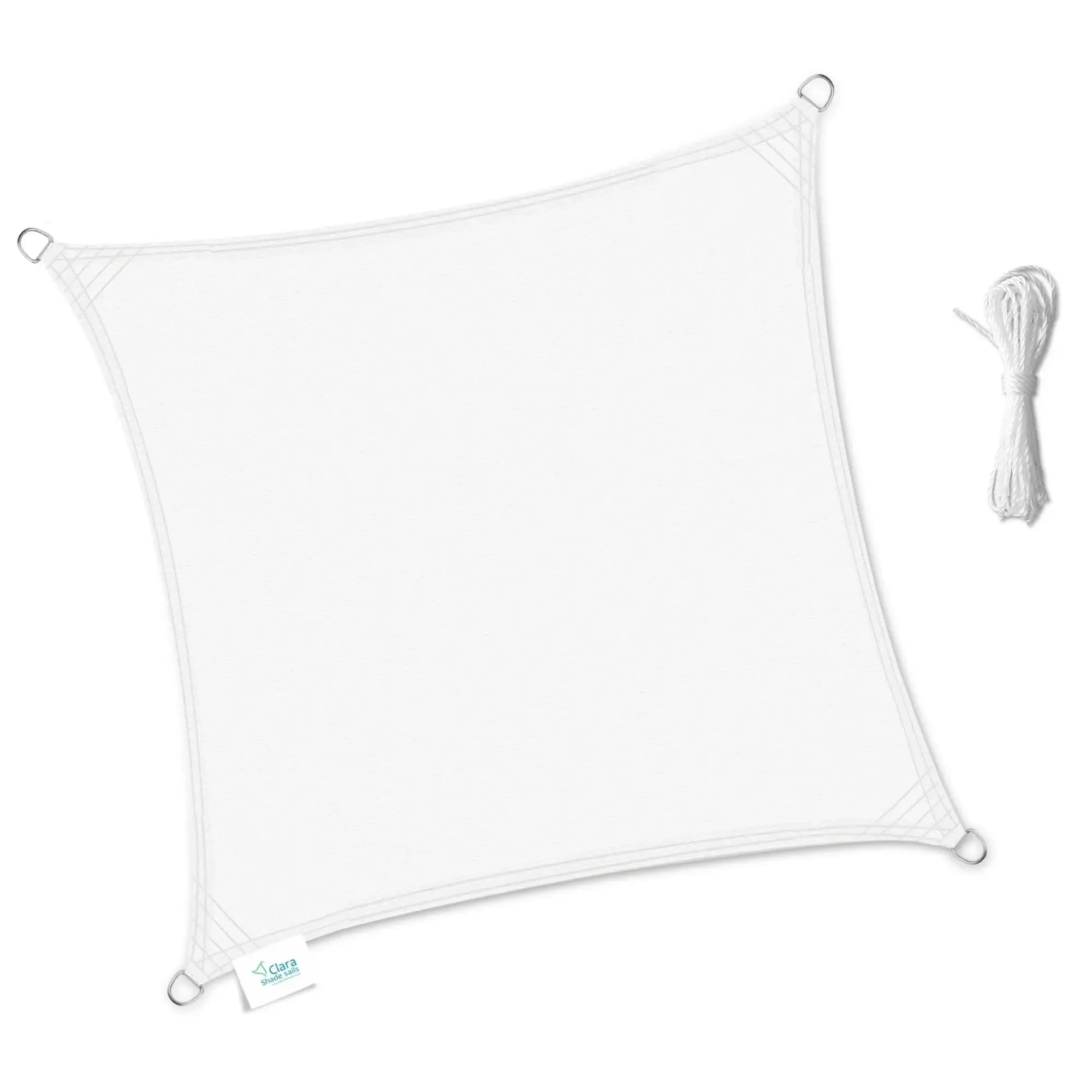 Square 3m - Clara Sun Shade Sail White Waterproof UV Patio Garden Canopy Awning