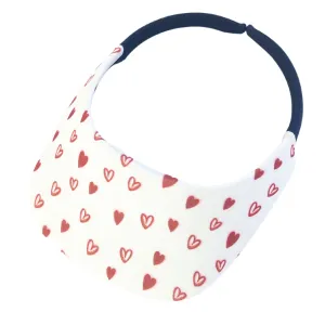 Square Brim - Sketchy Hearts White w/ Red
