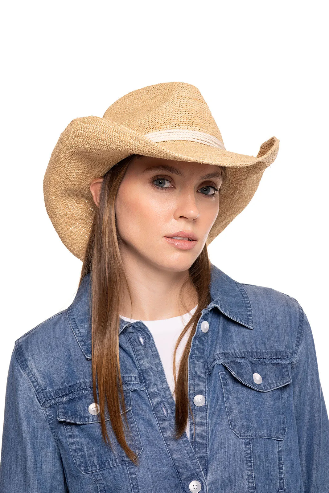 Stagecoach Crochet Raffia Western Hat | Natural
