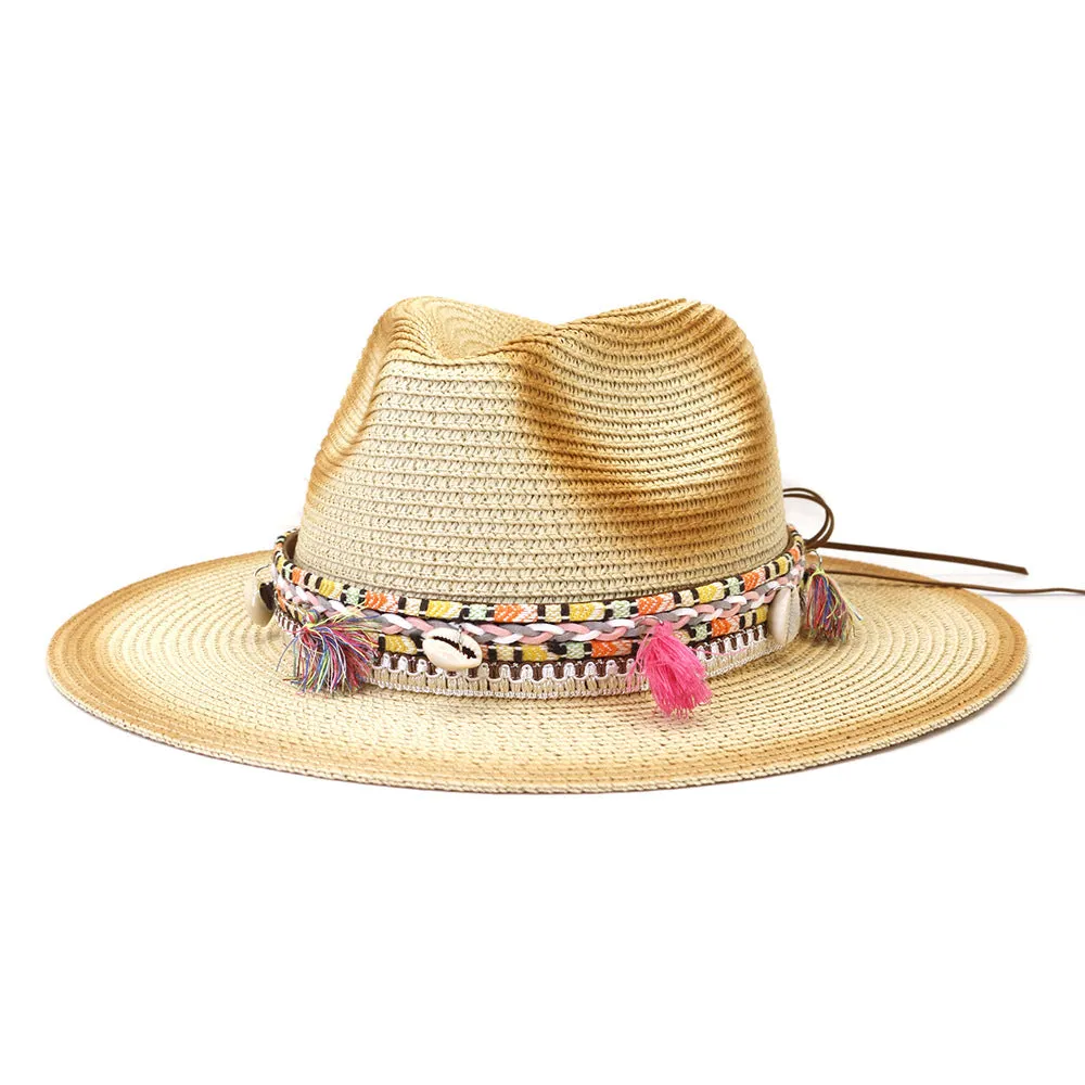 Straw Cowboy Hats Sun Shade Jazz Hat Beach Hat