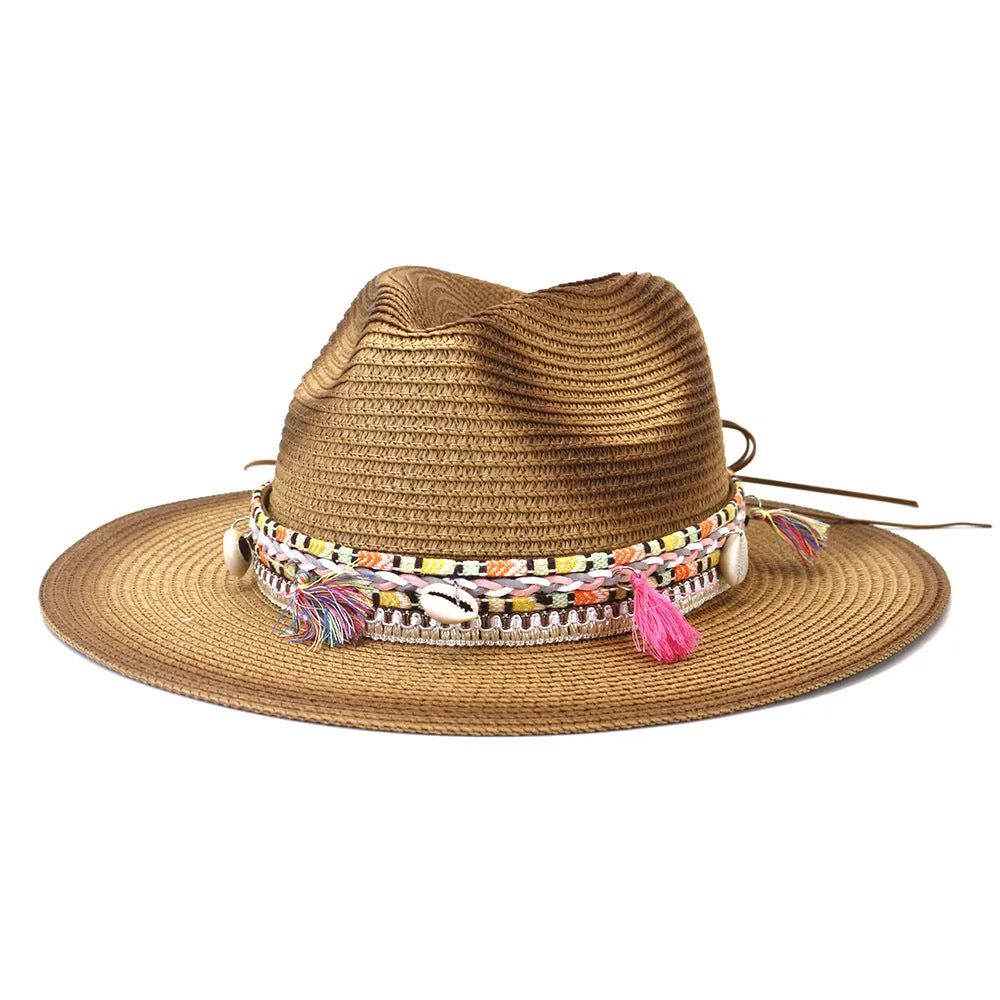 Straw Cowboy Hats Sun Shade Jazz Hat Beach Hat