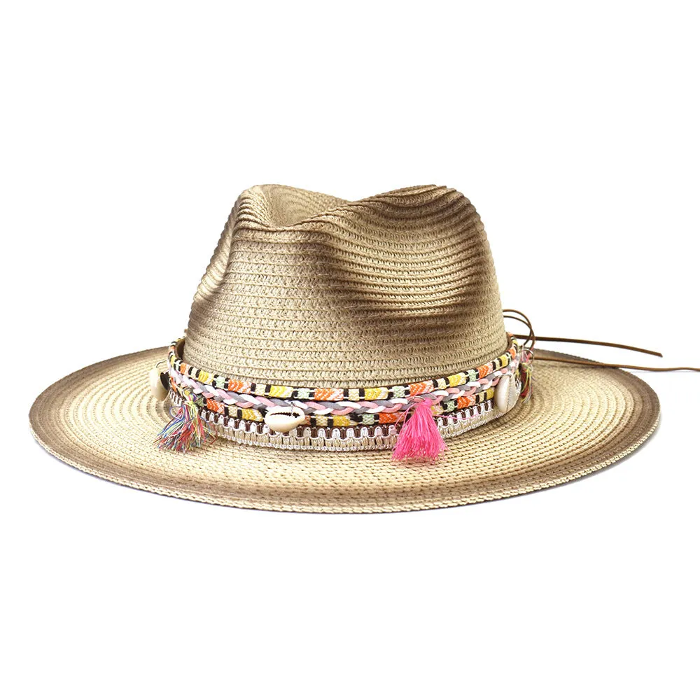Straw Cowboy Hats Sun Shade Jazz Hat Beach Hat