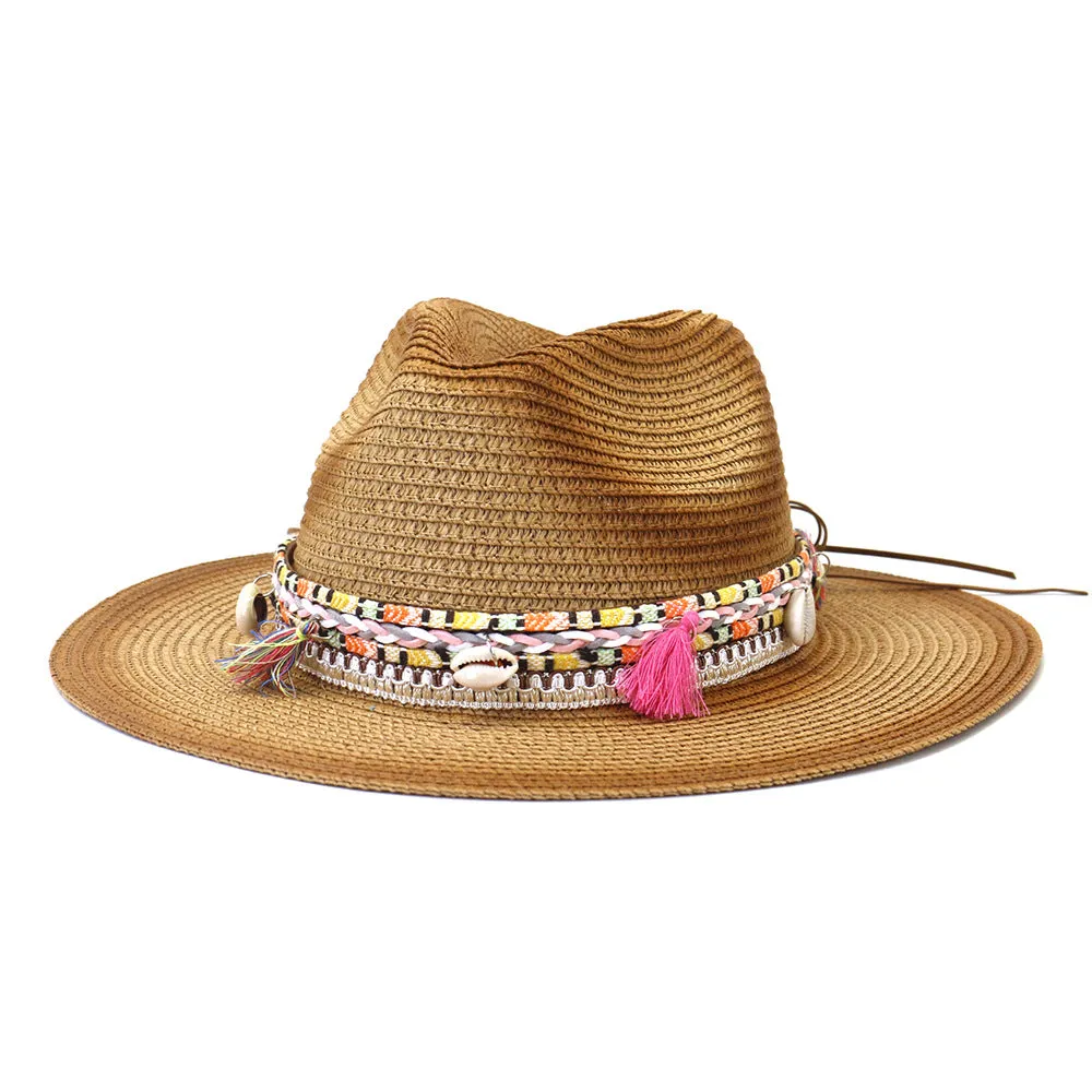 Straw Cowboy Hats Sun Shade Jazz Hat Beach Hat