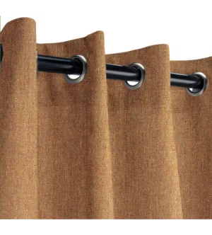 Sunbrella Outdoor Curtain with Stainless Steel Grommets - Canvas Teak