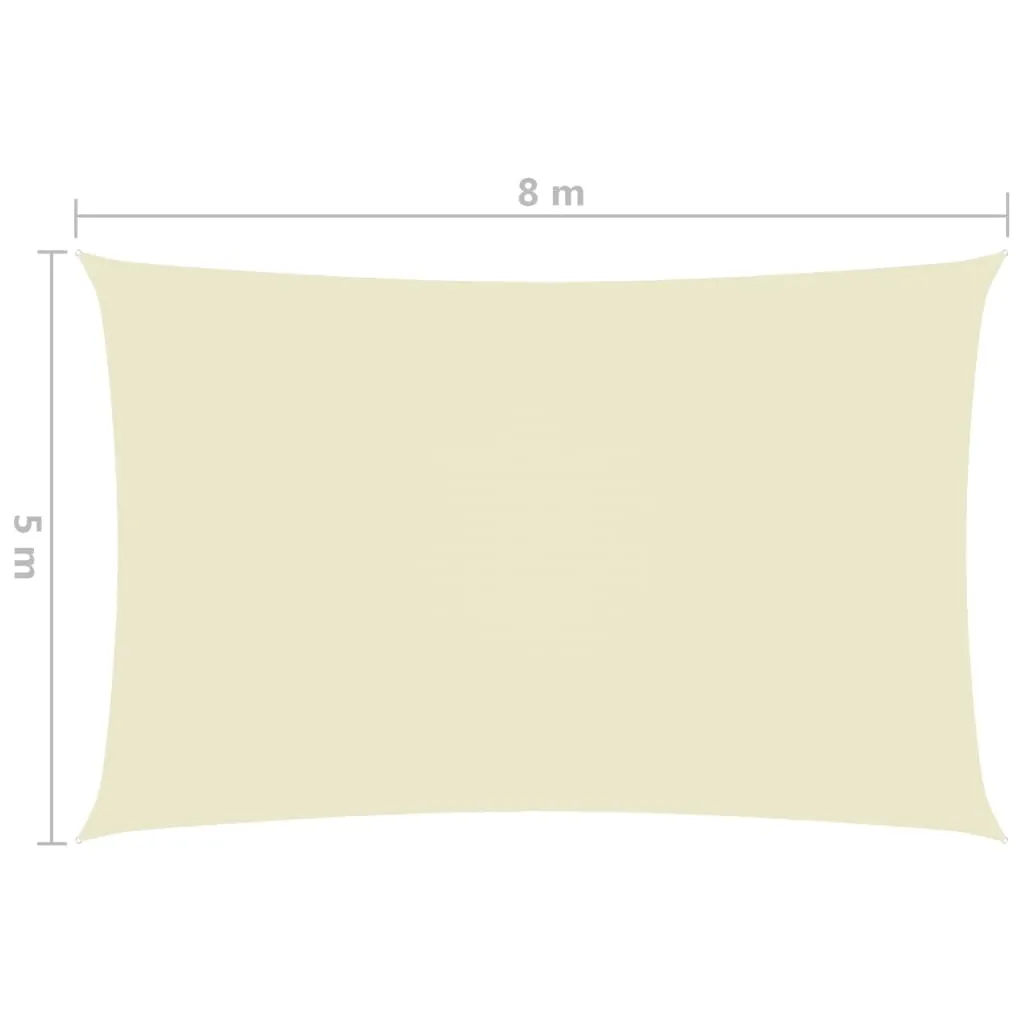Sunshade Sail Oxford Fabric Rectangular 5x8 m Cream