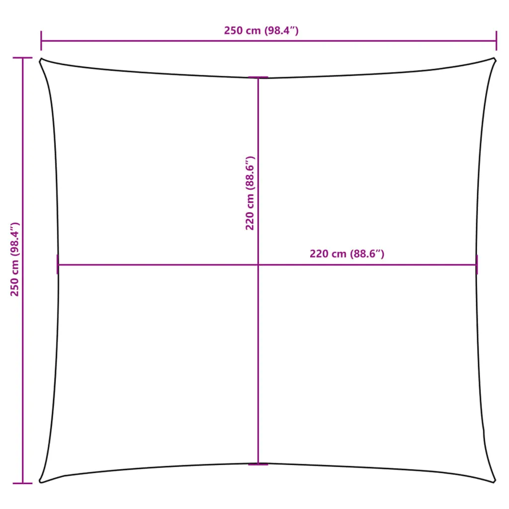 Sunshade Sail Oxford Fabric Square 2.5x2.5 m Blue