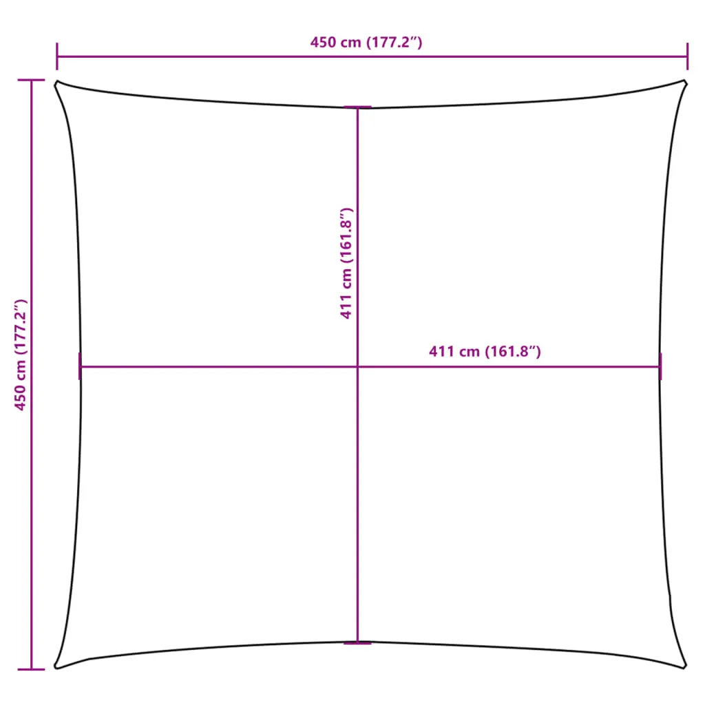 Sunshade Sail Oxford Fabric Square 4.5x4.5 m Anthracite