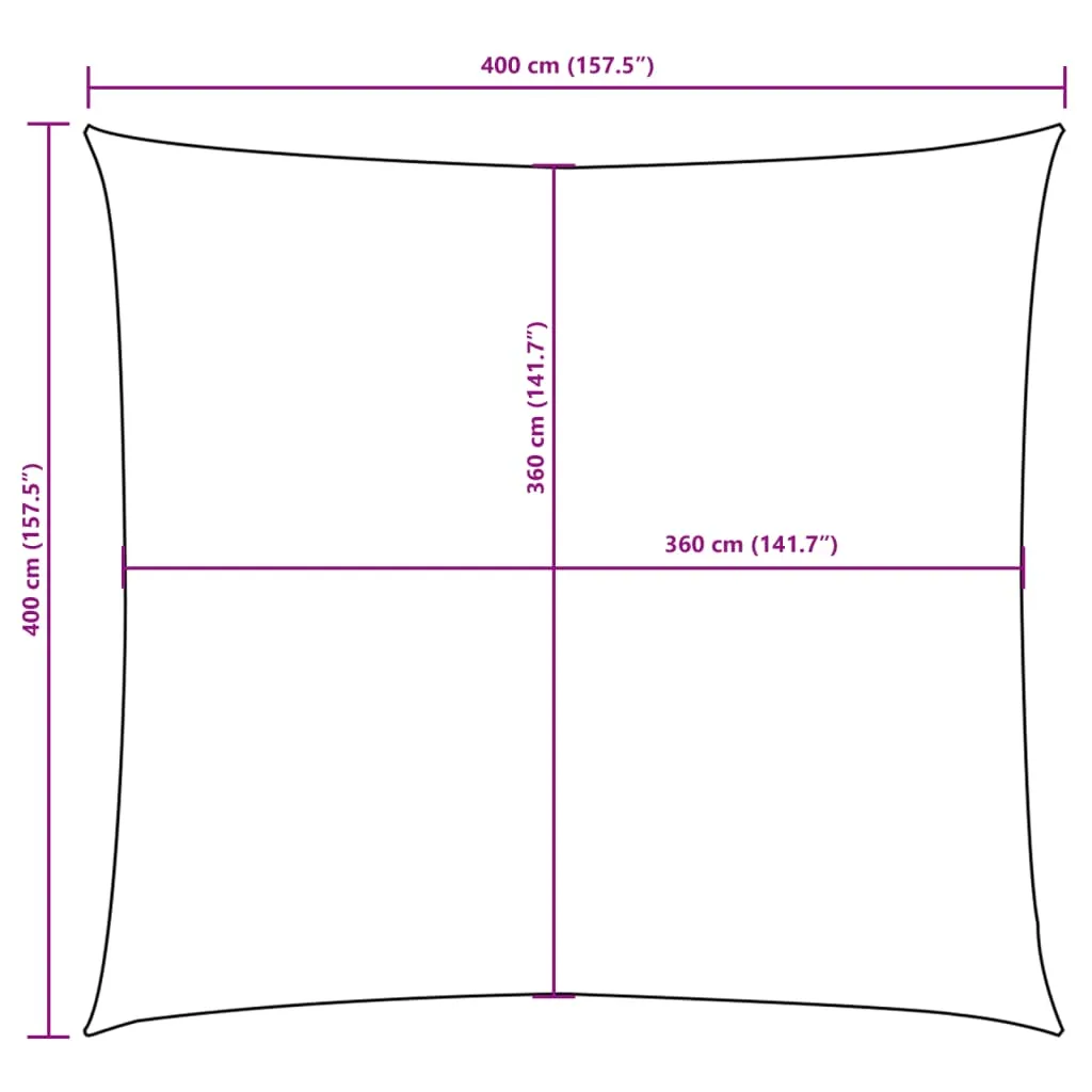 Sunshade Sail Oxford Fabric Square 4x4 m Anthracite