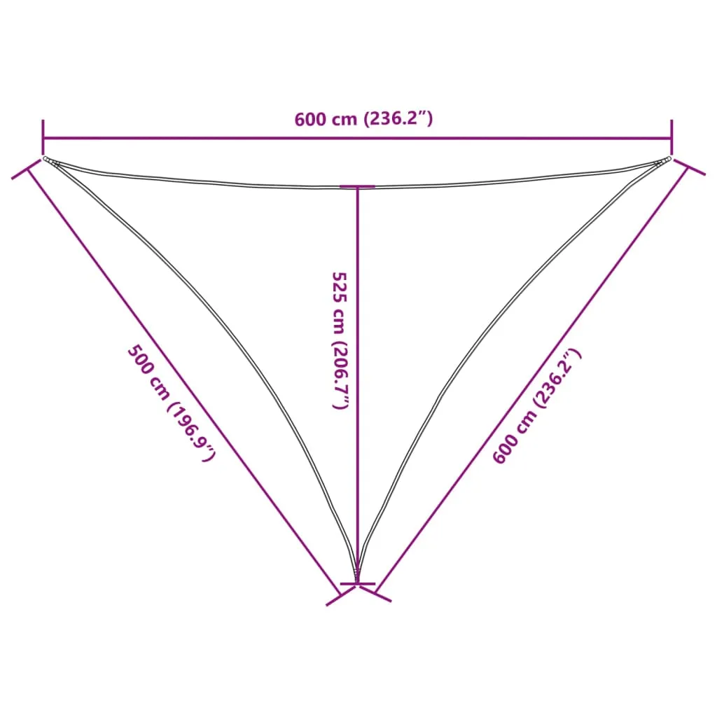 Sunshade Sail Oxford Fabric Triangular 5x6x6 m White