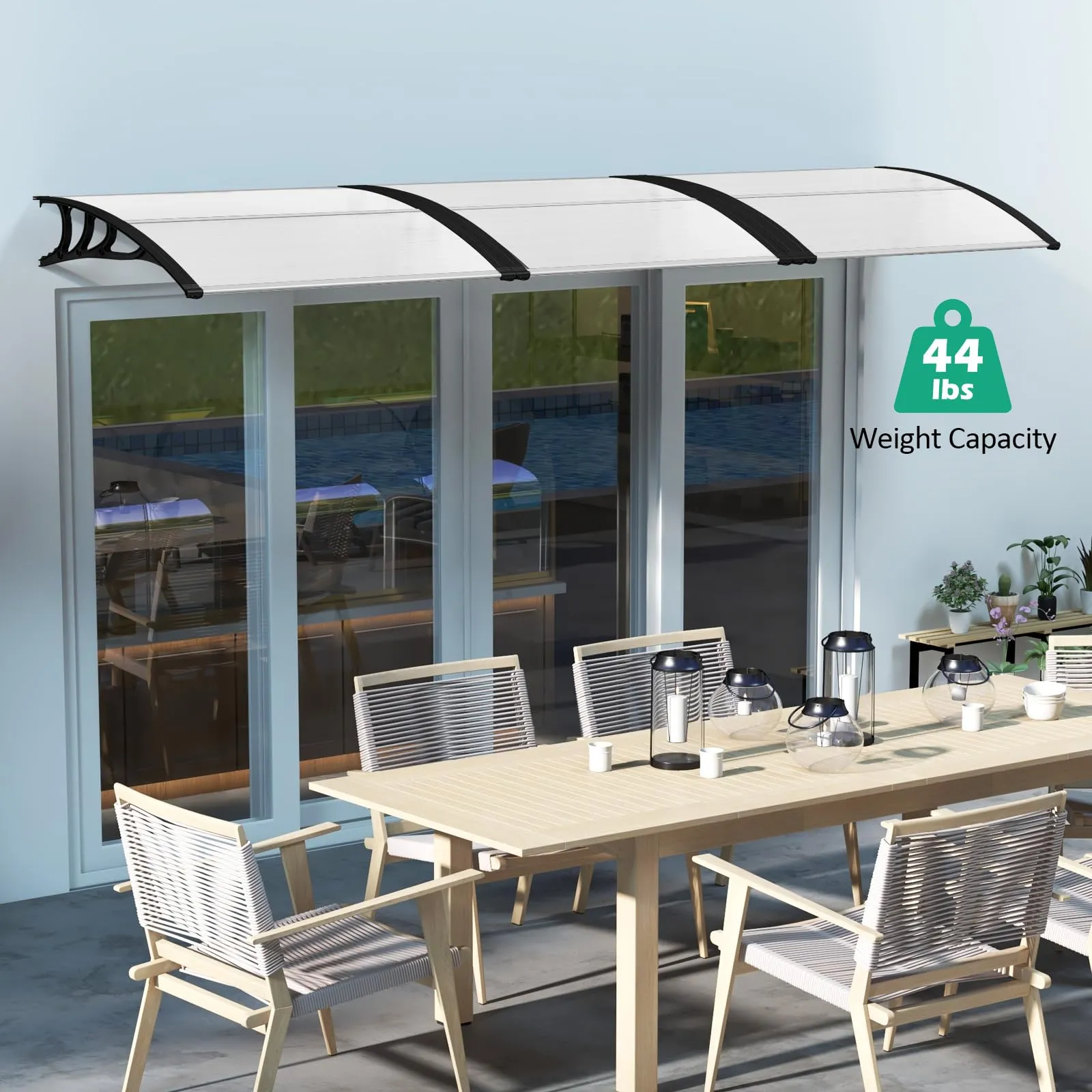 Tangkula 40" x 48" Window Awning, Modern Polycarbonate Overhead Door Awning