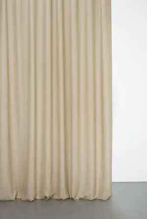 Trevira Outdoor Curtains with Linen Effect in Sand Color