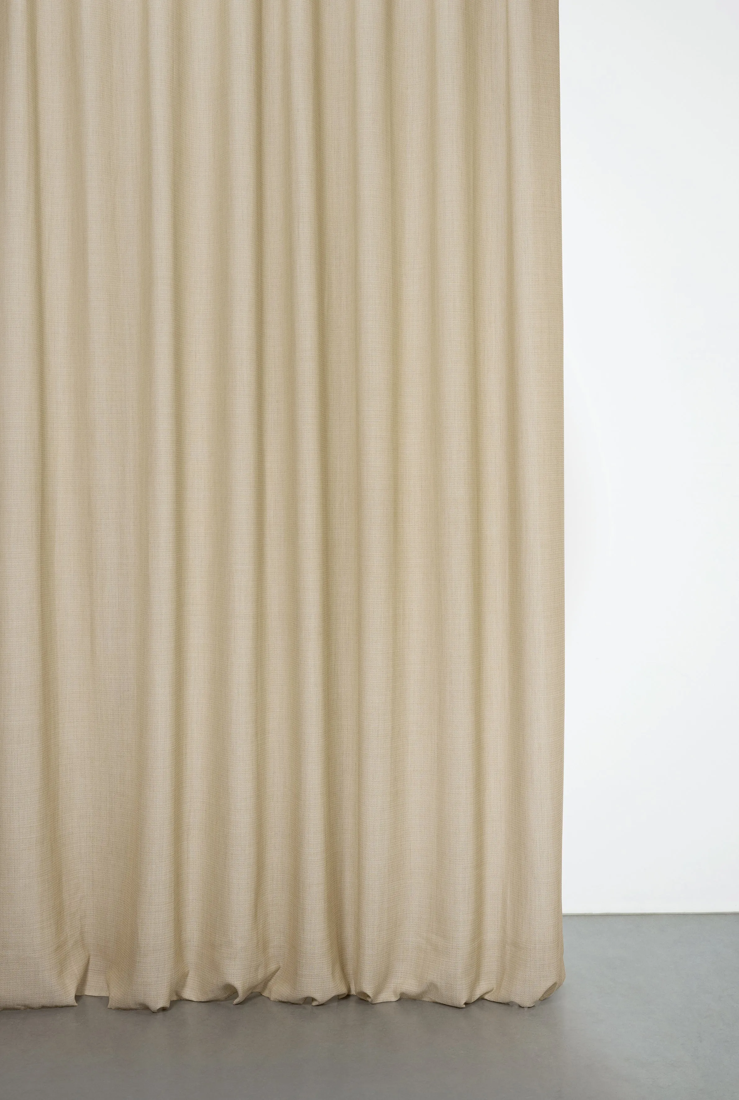 Trevira Outdoor Curtains with Linen Effect in Sand Color