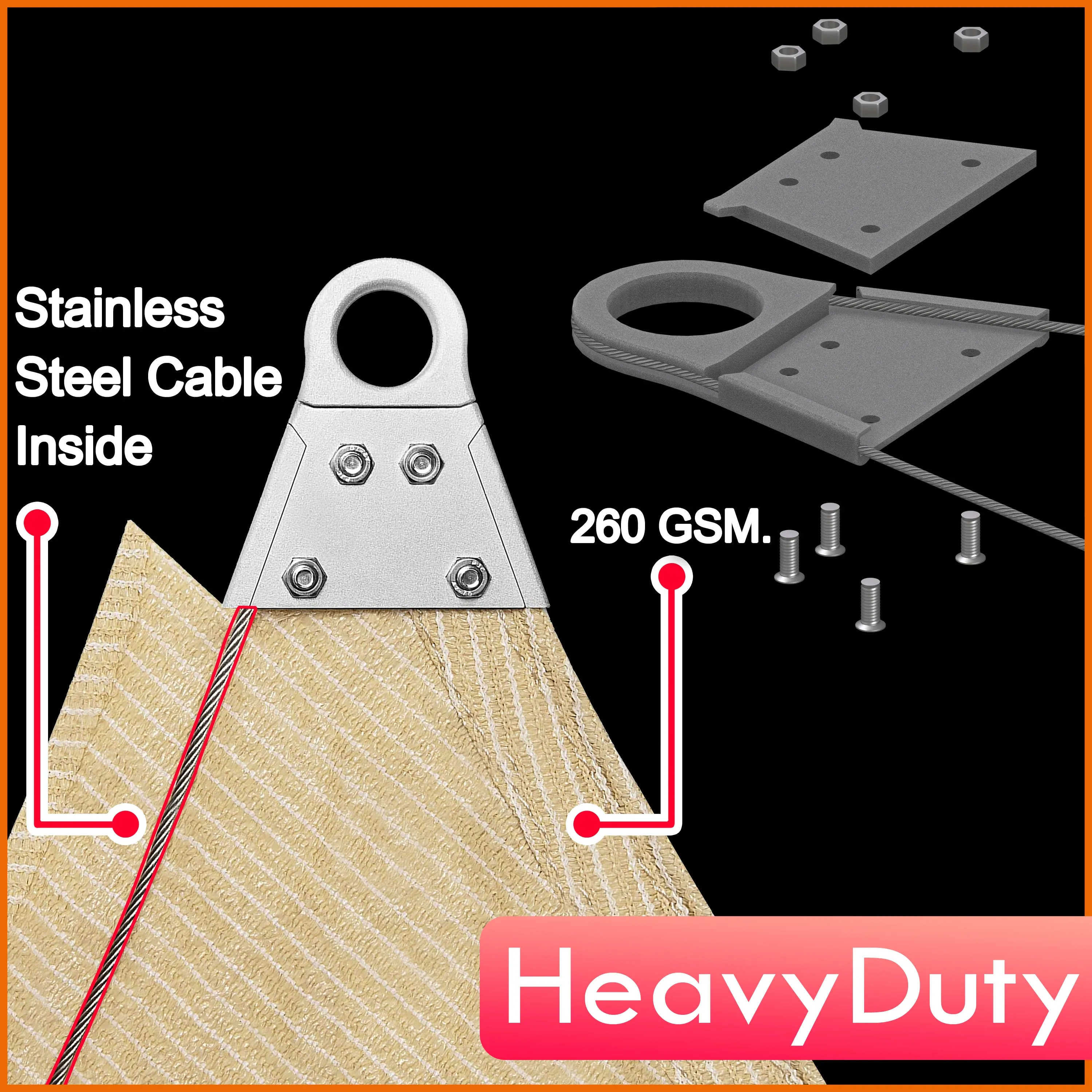 Triangle Super Ring - Heavy Duty, Super Durable Sun Shade Sail | 5 Colors & 10 Sizes