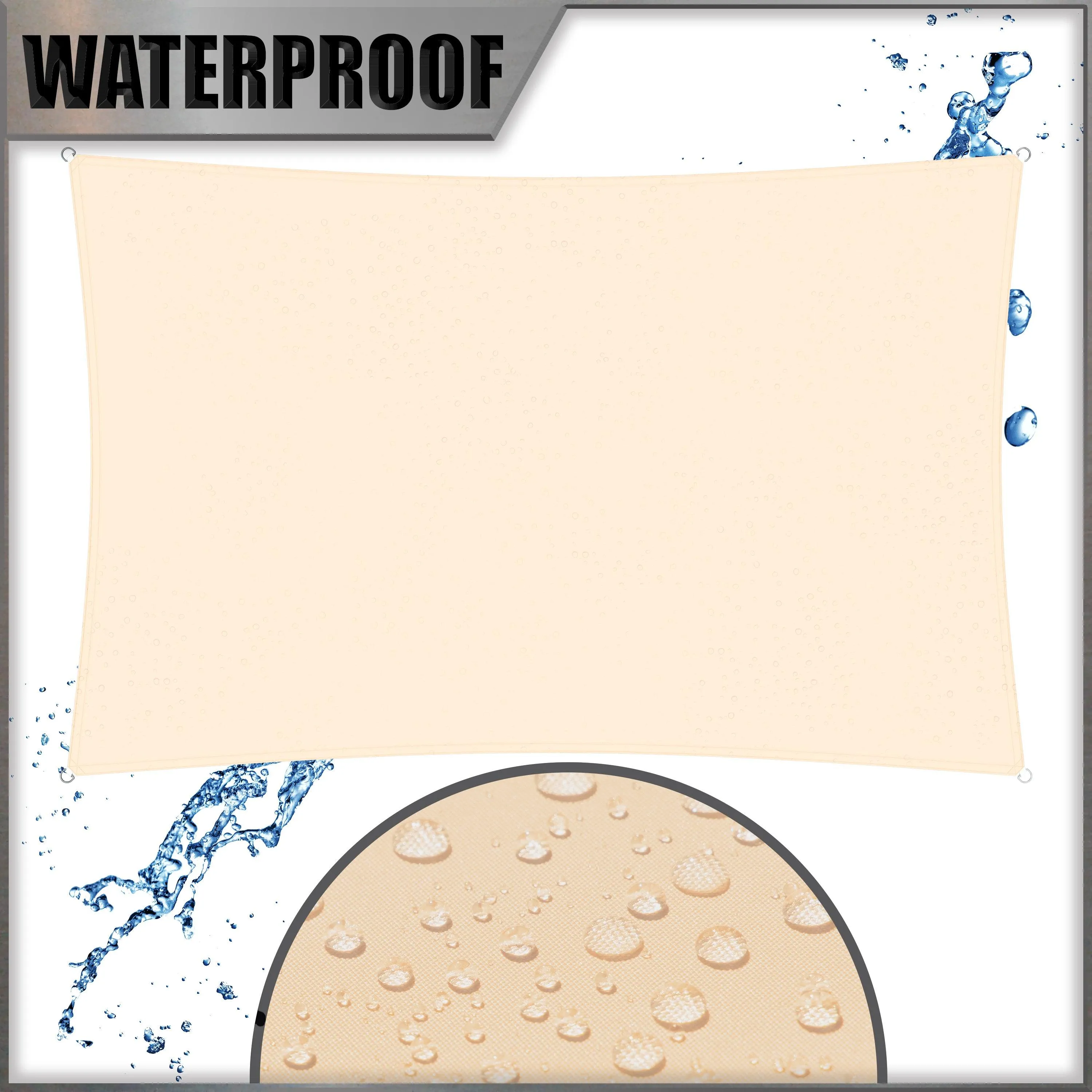 Waterproof Heavy Duty Square Shade Sail