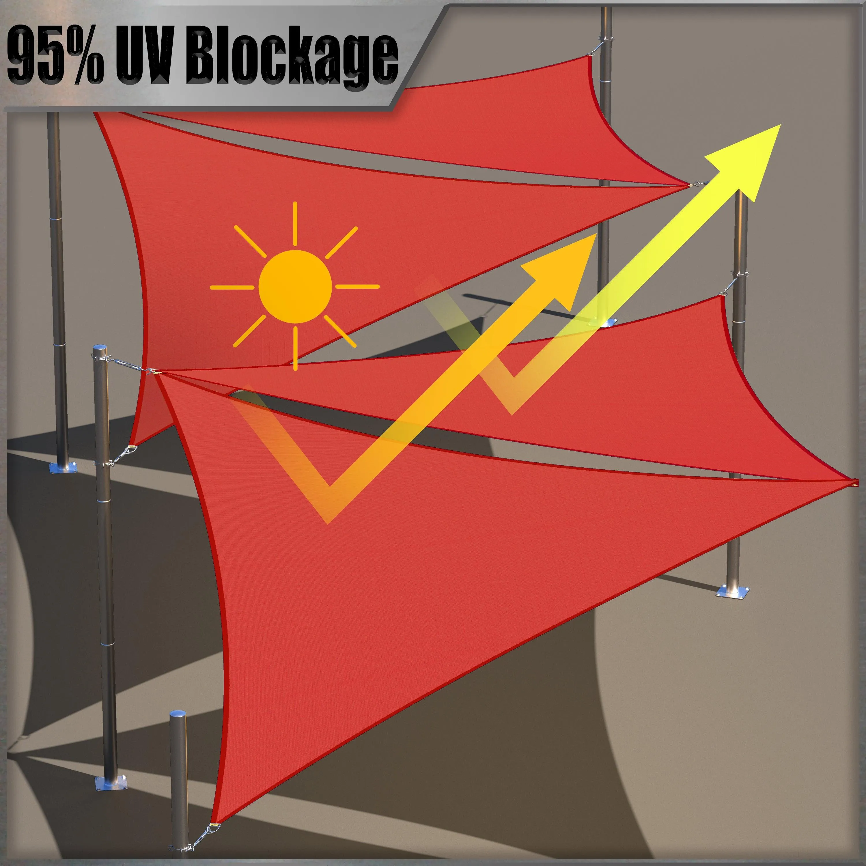 Waterproof Heavy Duty Square Shade Sail