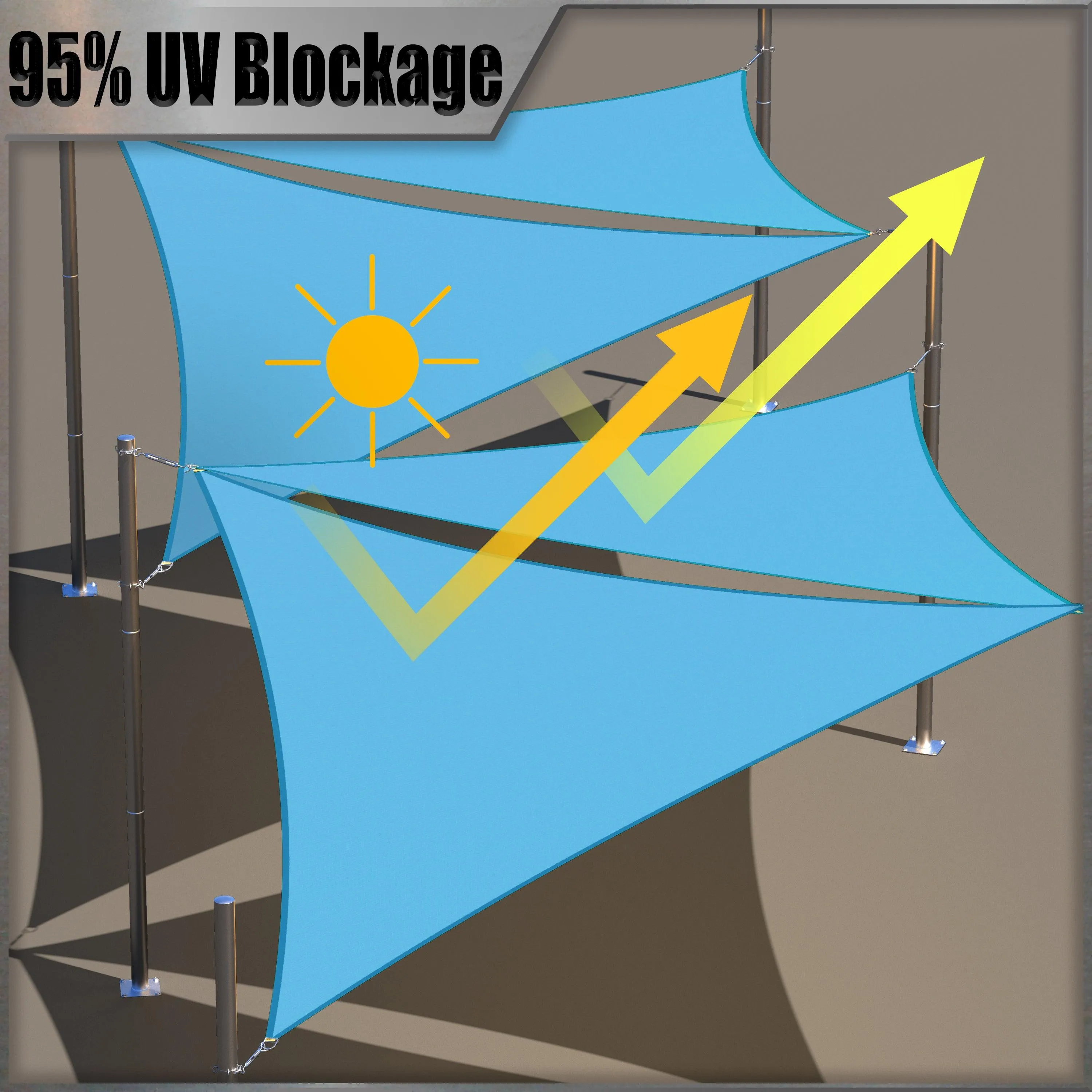 Waterproof Heavy Duty Square Shade Sail