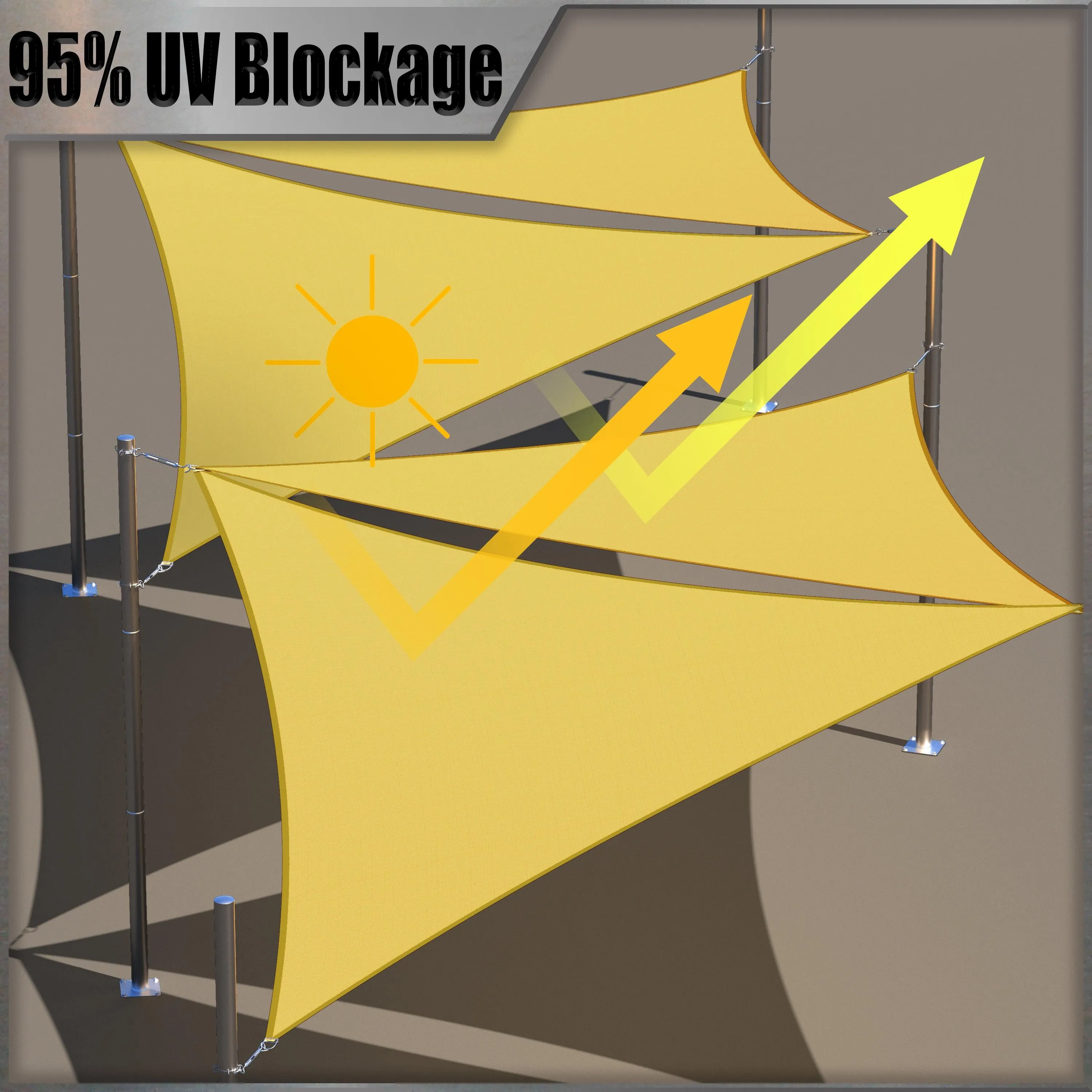 Waterproof Heavy Duty Square Shade Sail