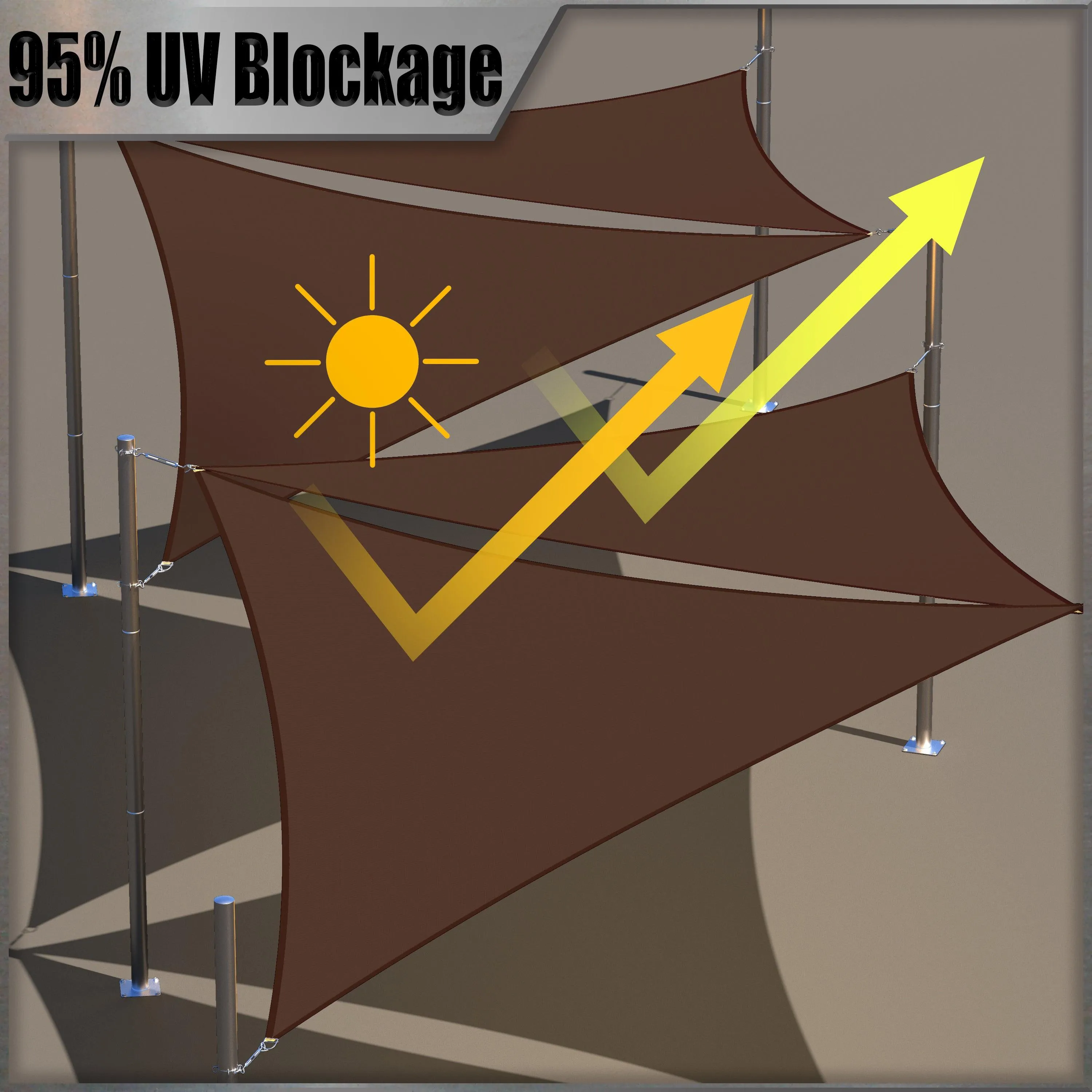 Waterproof Heavy Duty Square Shade Sail