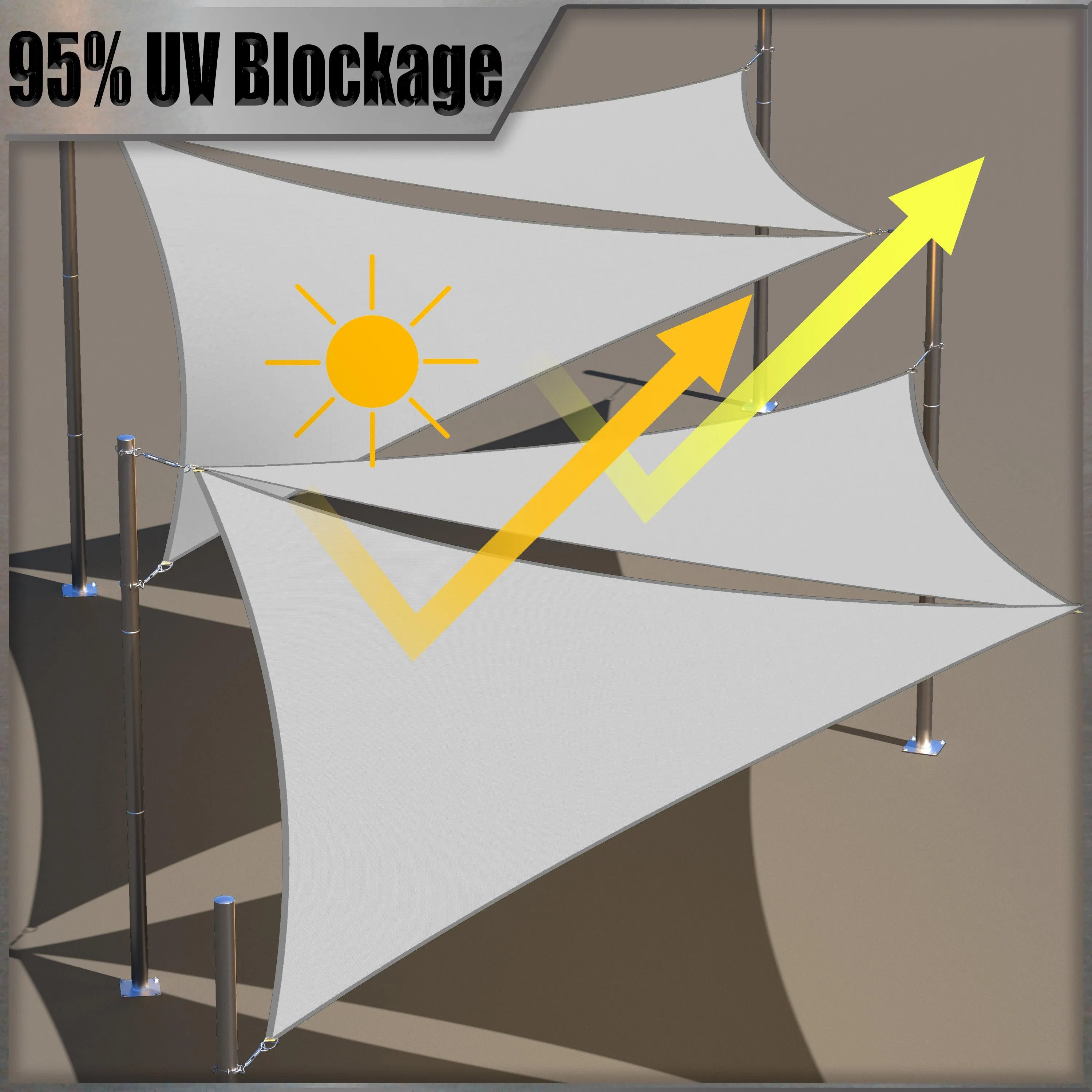 Waterproof Heavy Duty Square Shade Sail