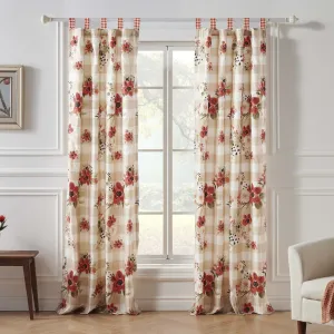 Wheatly Farmhouse Gingham Blackout Curtain Panels Pair 48" x 84" Greenland Home Fashion